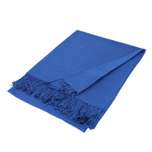 Load image into Gallery viewer, Blue Solid Color Pashmina Scarf Shawl
