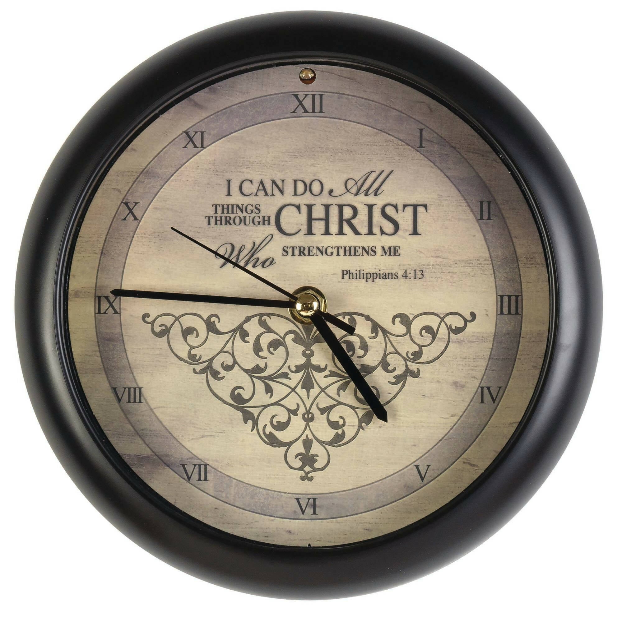 I CAN DO ALL THINGS MUSICAL WALL CLOCK