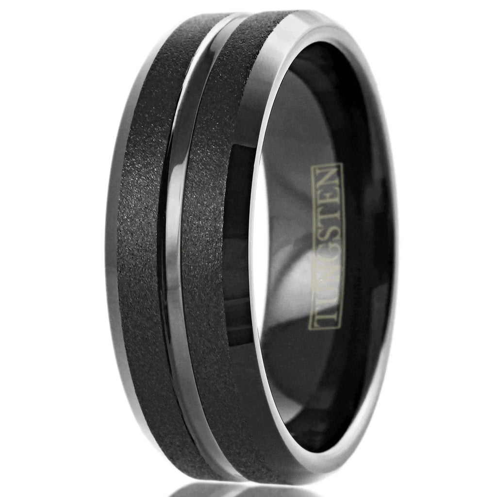 Men's Tungsten Carbide Wedding Band Rings - Black Classic Comfort Fit for Men and Women - Jewelry Store by Erik Rayo