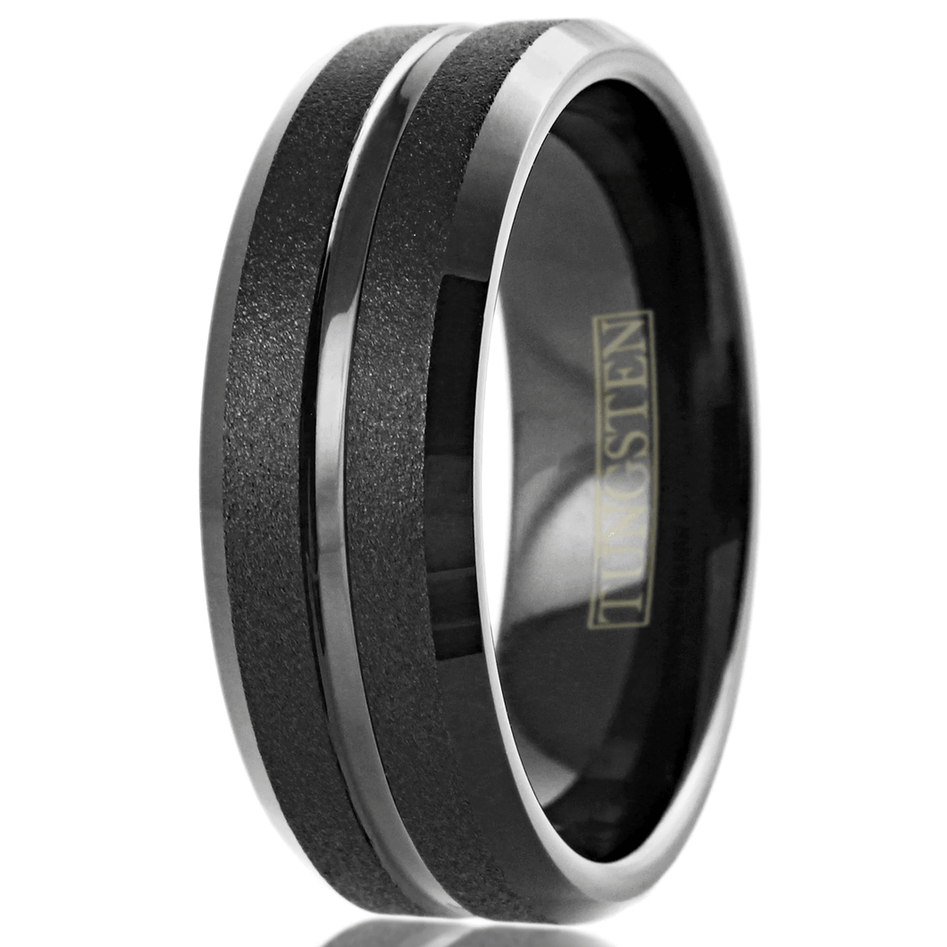 Men's Wedding Band Rings - Black Classic Comfort Fit for Men and Women