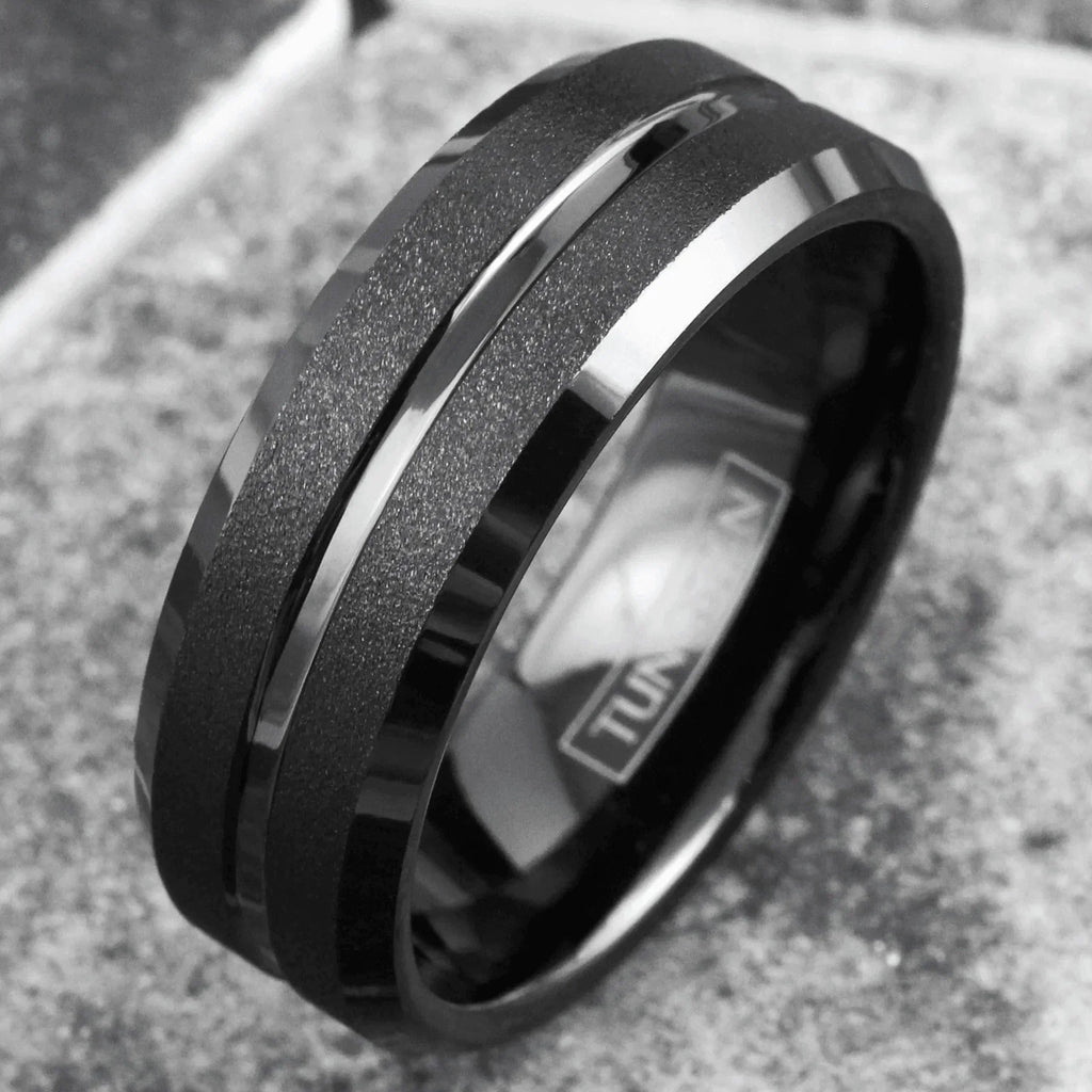 Men's Tungsten Carbide Wedding Band Rings - Black Classic Comfort Fit for Men and Women - Jewelry Store by Erik Rayo