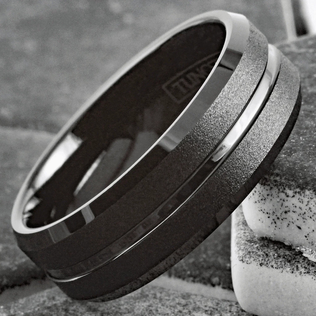 Men's Tungsten Carbide Wedding Band Rings - Black Classic Comfort Fit for Men and Women - Jewelry Store by Erik Rayo
