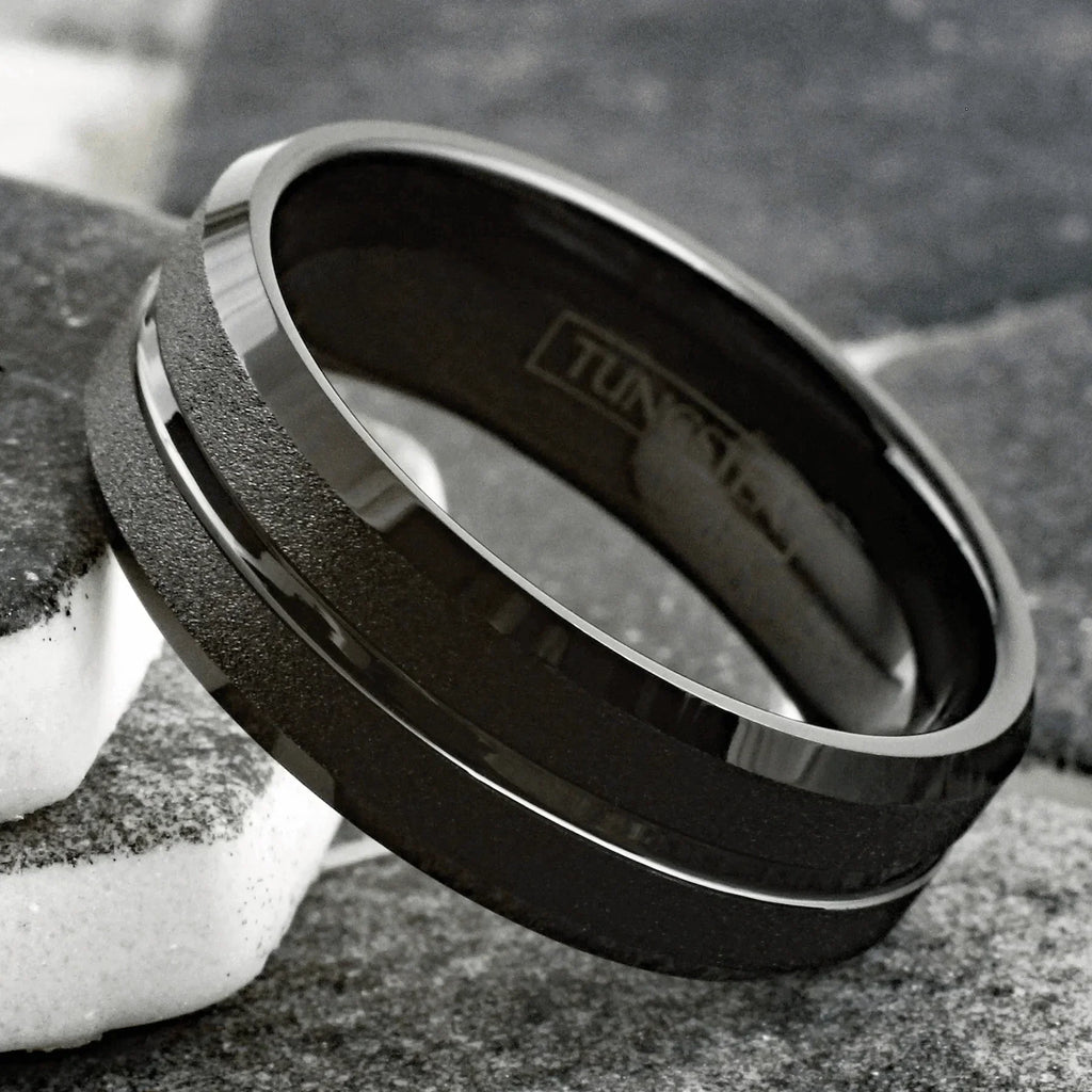 Men's Tungsten Carbide Wedding Band Rings - Black Classic Comfort Fit for Men and Women - Jewelry Store by Erik Rayo