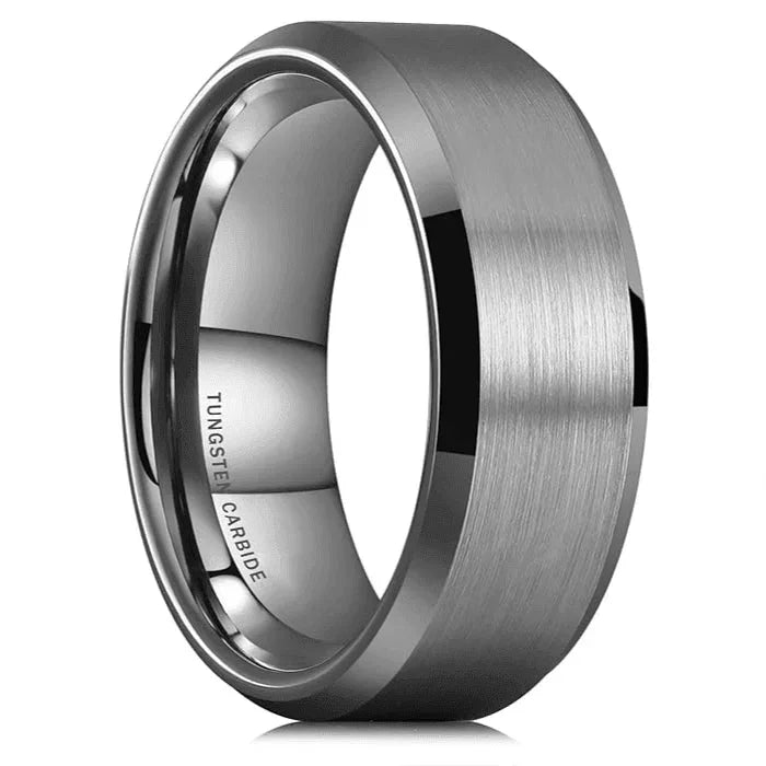 Men's Tungsten Carbide Wedding Band Rings | Brushed Silver Wedding Rings for Men and Women - Jewelry Store by Erik Rayo