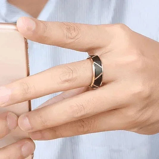 Men's Wedding Band - Luxury Black Brushed Gold Ring for Men and Women - Jewelry Store by Erik Rayo