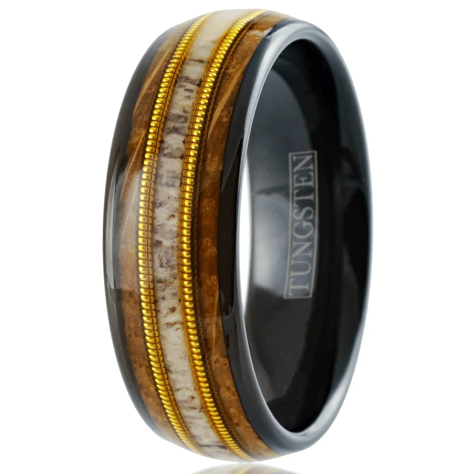 Men's Wedding Band Rings - Deer Antler, Whiskey Barrel, Guitar String Design - Unisex Wedding Rings - Jewelry Store by Erik Rayo