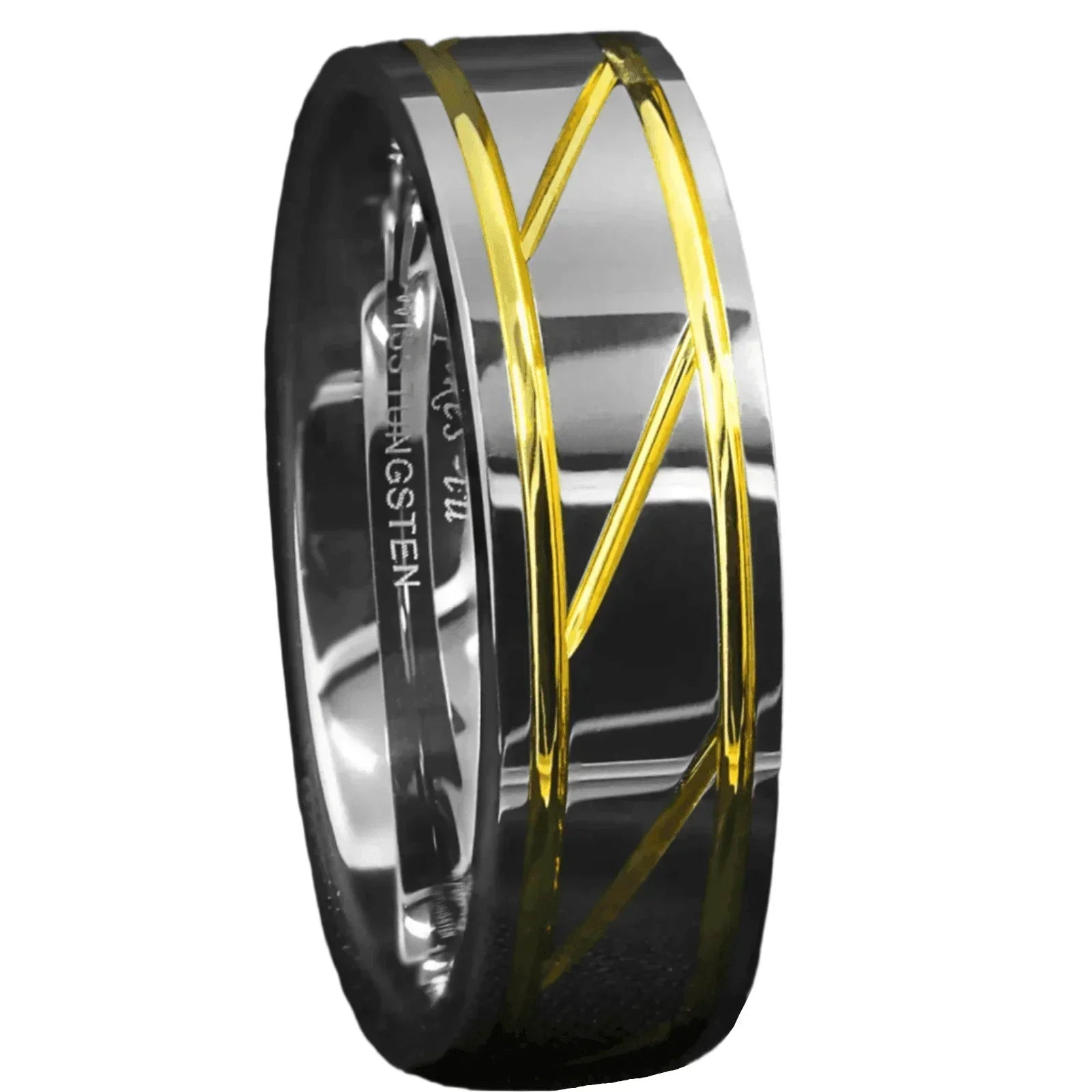 Men’s Wedding Band Rings | Silver Infinity 18K Gold Inlay - Premium Wedding Rings for Men & Women - Jewelry Store by Erik Rayo