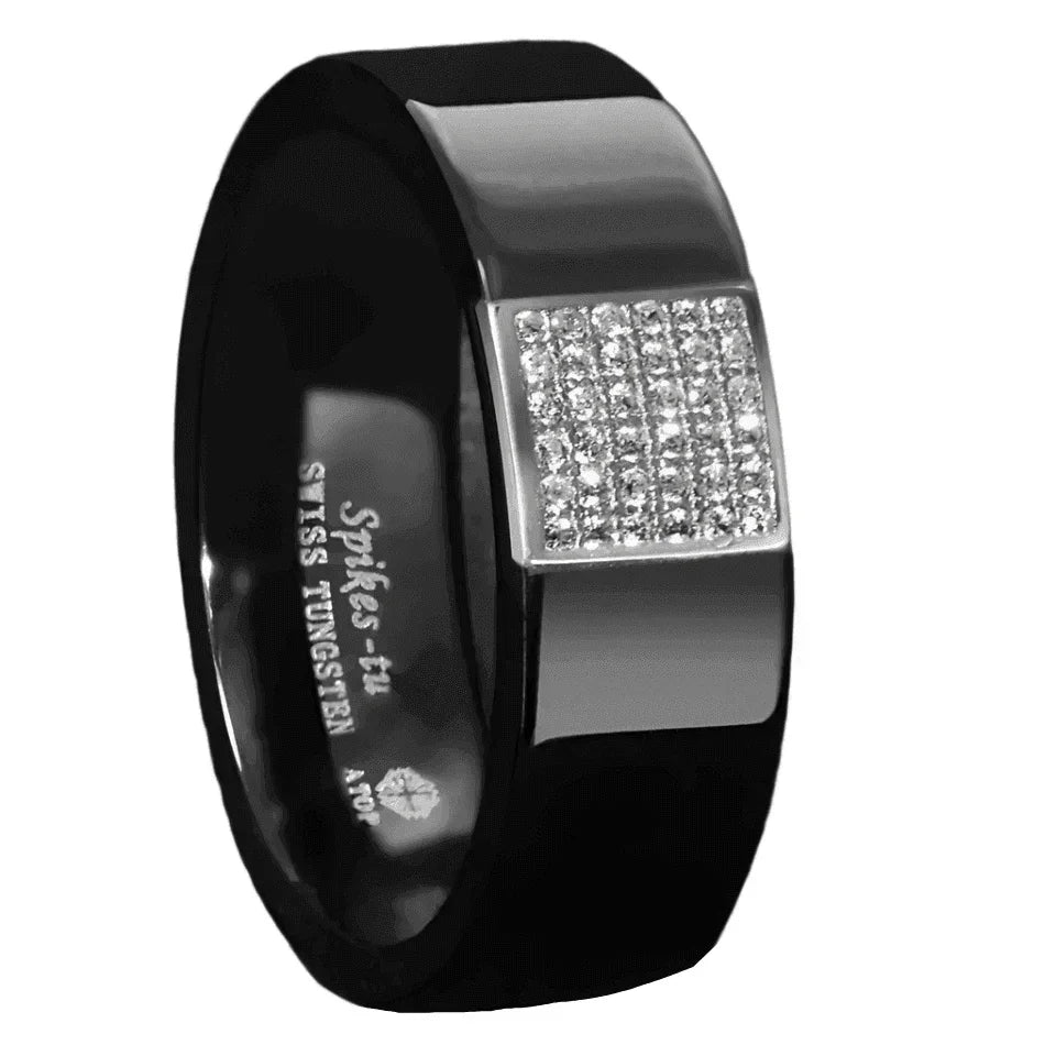 Men€™s Wedding Band Ring - Black 925 Silver with 36 Diamonds - Wedding Rings for Men & Women - Jewelry Store by Erik Rayo