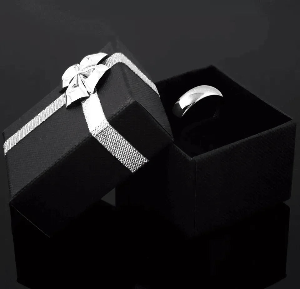 Men's Wedding Band Rings - 8mm Silver Polished Tungsten Carbide Classic Wedding Rings for Men and Women - Jewelry Store by Erik Rayo
