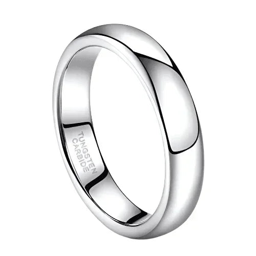 4mm Silver Polished Classic Wedding Band Ring for Men and Women - Tungsten Caribide - Jewelry Store by Erik Rayo