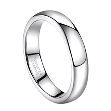 Load image into Gallery viewer, 4mm Silver Polished Classic Wedding Band Ring for Men and Women - Tungsten Caribide
