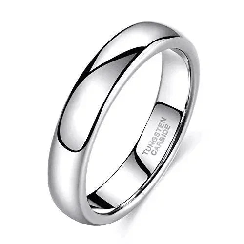 4mm Silver Polished Classic Wedding Band Ring for Men and Women - Tungsten Caribide - Jewelry Store by Erik Rayo