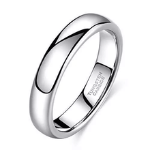 Load image into Gallery viewer, 4mm Silver Polished Classic Wedding Band Ring for Men and Women - Tungsten Caribide

