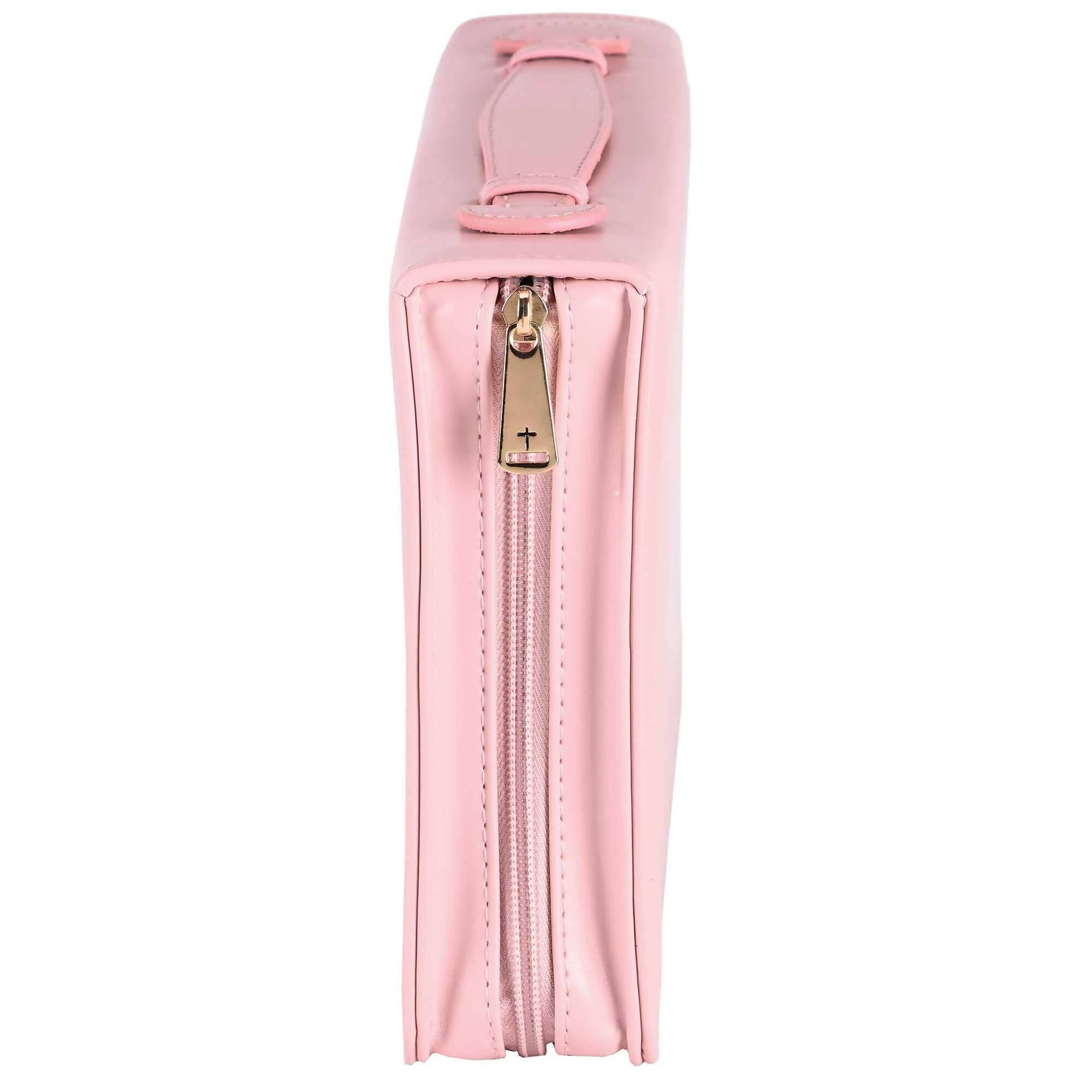 White Dove Bible Case Embossed Cross Pink XLarge