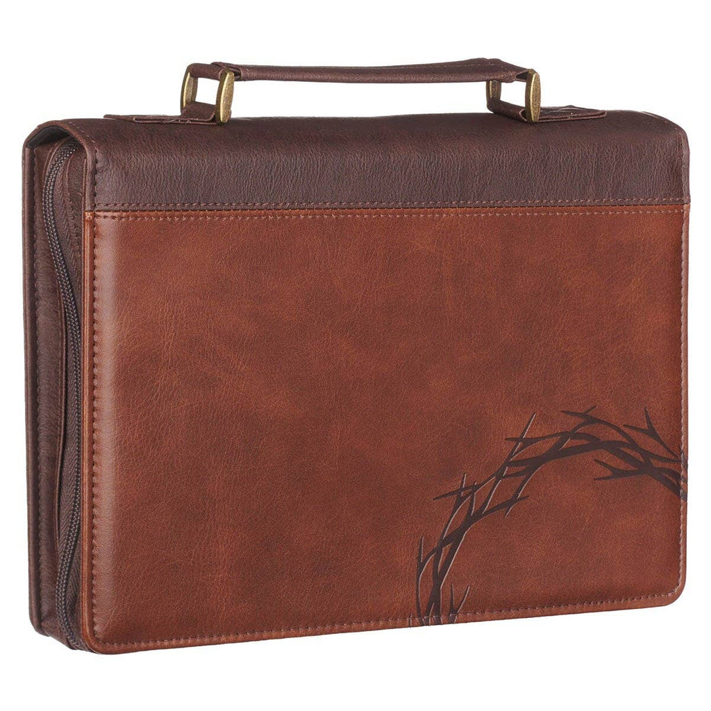 Bible Cover Classic Brown Crown of Thorns/Amazing G Isa 53:5