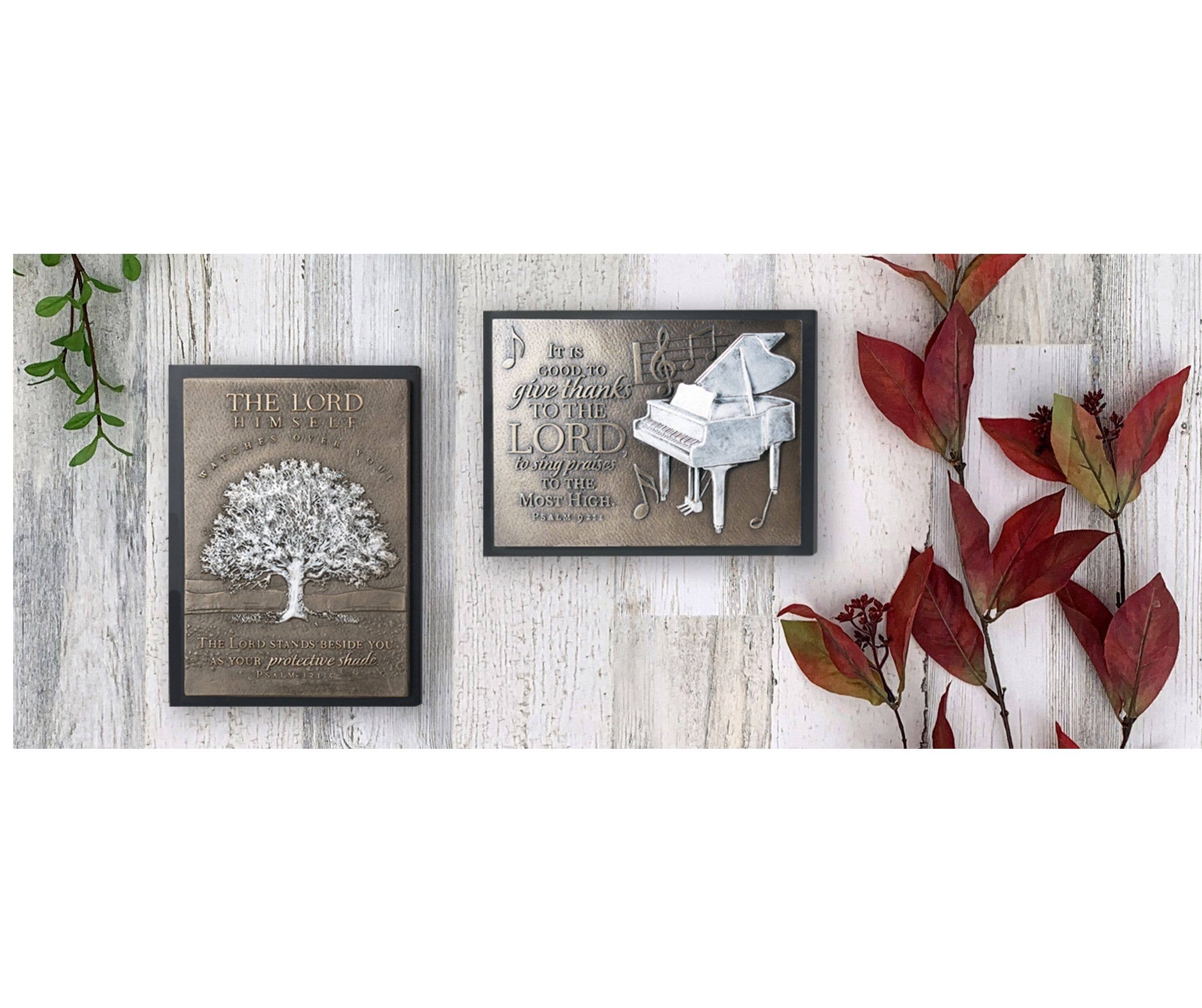 LCP Sculpture Plaque Give Thanks White Piano