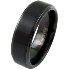 Load image into Gallery viewer, Men&#39;s Wedding Band Rings - 6mm All Black Brushed Tungsten Carbide Engagement Band for Men and Women

