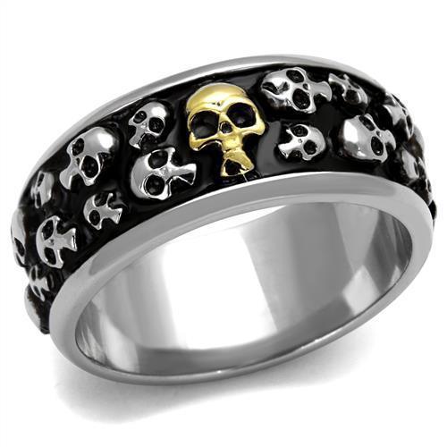 Anillo Calaveras Oro Plata Hombres de Acero Inoxidable Italiano Vicenza - Jewelry Store by Erik Rayo