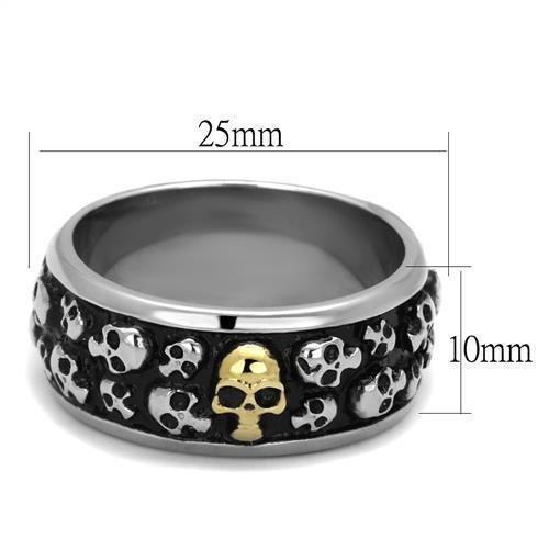 Anillo Calaveras Oro Plata Hombres de Acero Inoxidable Italiano Vicenza - Jewelry Store by Erik Rayo