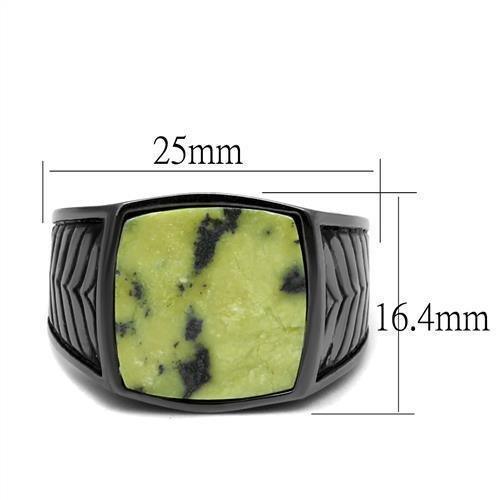 Anillo Color Negro Para Hombres de Acero Inoxidable con Jade en Topaz - Jewelry Store by Erik Rayo