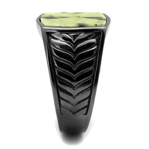 Anillo Color Negro Para Hombres de Acero Inoxidable con Jade en Topaz - Jewelry Store by Erik Rayo
