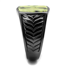 Load image into Gallery viewer, Anillo Color Negro Para Hombres y Ninos de Acero Inoxidable con Jade en Topaz - Jewelry Store by Erik Rayo
