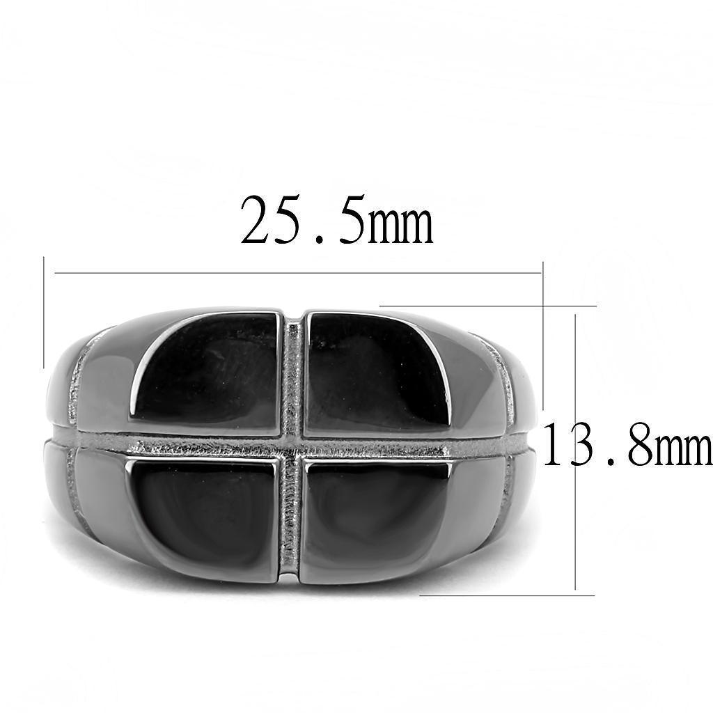 Anillo Color Negro Para Hombres de Acero Inoxidable Cruz Grabada - Jewelry Store by Erik Rayo