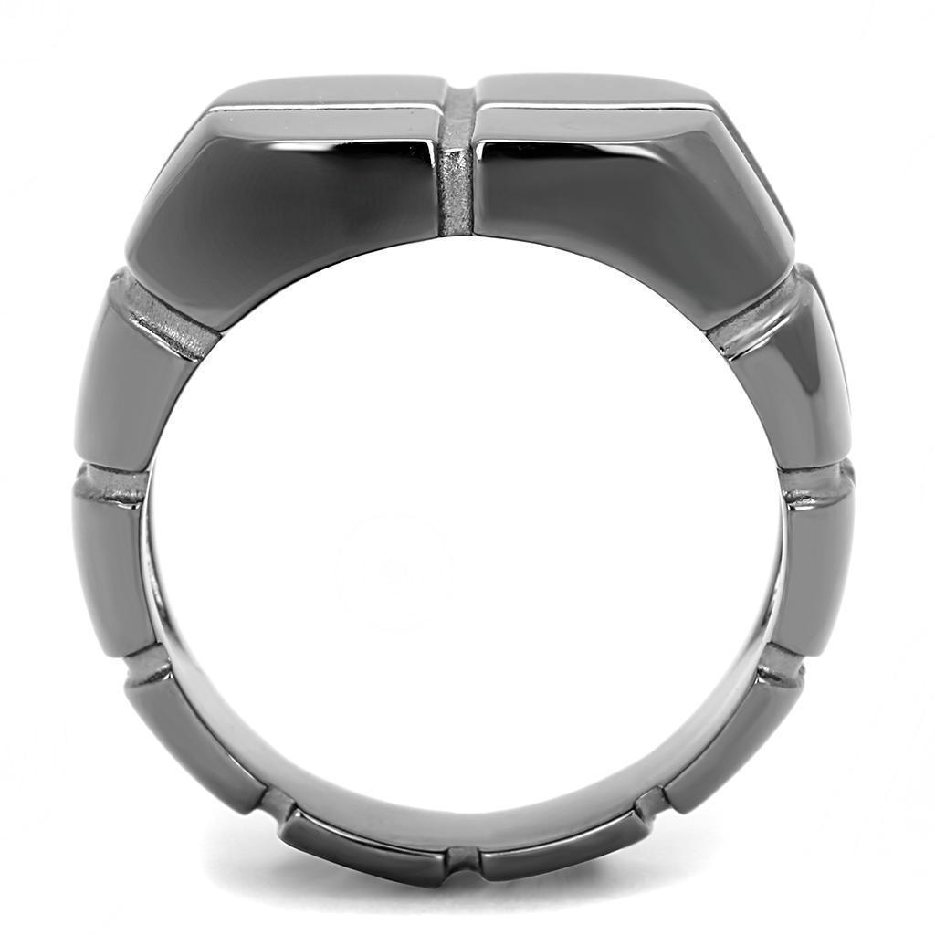 Anillo Color Negro Para Hombres de Acero Inoxidable Cruz Grabada - Jewelry Store by Erik Rayo