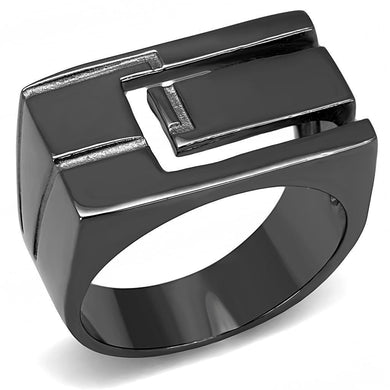 Anillo Color Negro Para Hombres y Ninos de Acero Inoxidable Cuadrado Abierto - Jewelry Store by Erik Rayo