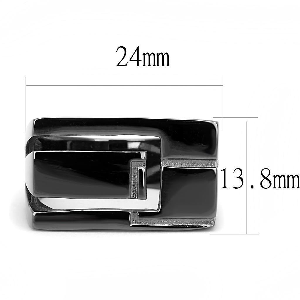 Anillo Color Negro Para Hombres de Acero Inoxidable Cuadrado Abierto - Jewelry Store by Erik Rayo