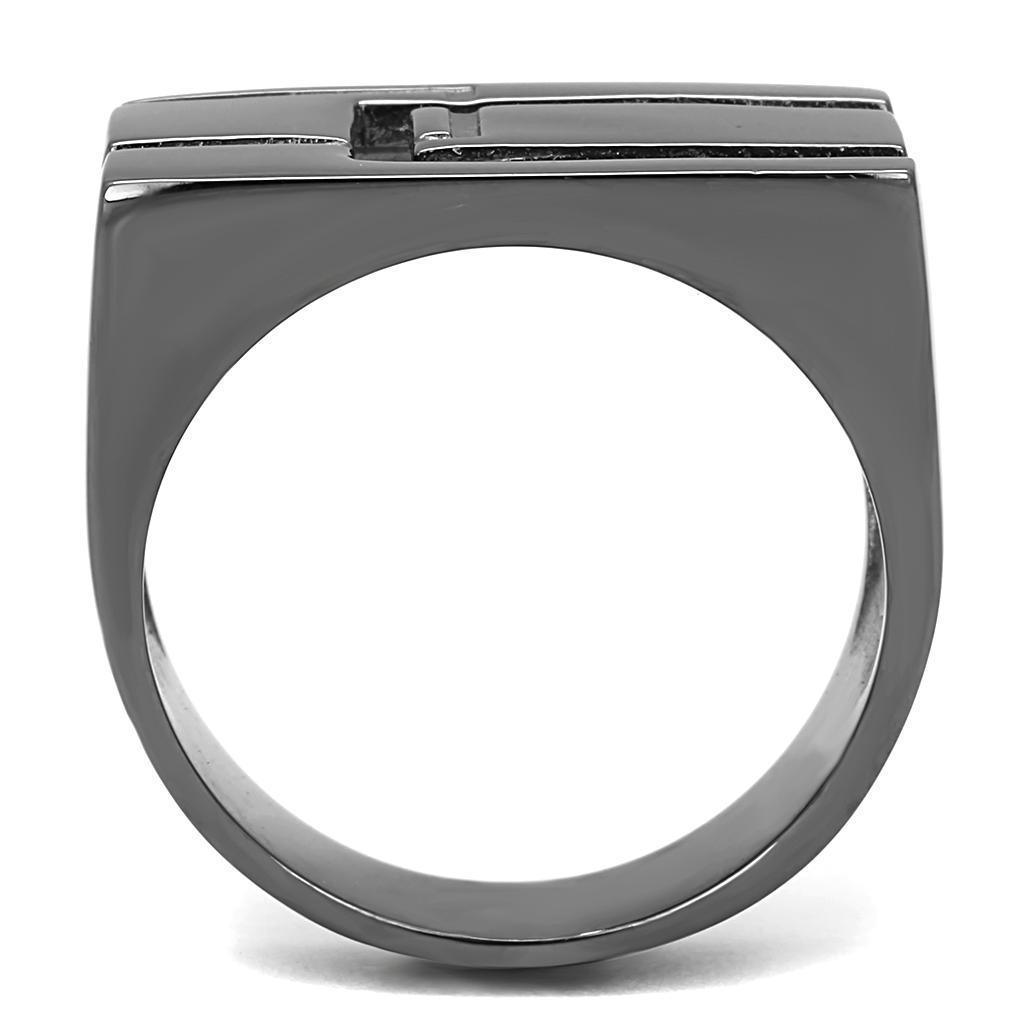 Anillo Color Negro Para Hombres de Acero Inoxidable Cuadrado Abierto - Jewelry Store by Erik Rayo