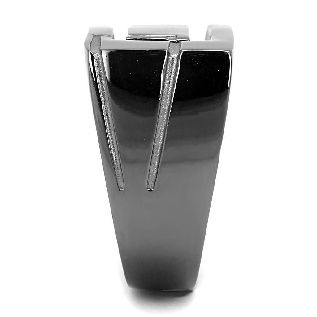 Anillo Color Negro Para Hombres de Acero Inoxidable Cuadrado Abierto - Jewelry Store by Erik Rayo
