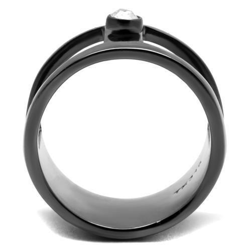 Anillo Color Negro Para Hombres de Acero Inoxidable Cuadrado con Diamante Solitario - Jewelry Store by Erik Rayo