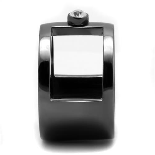 Anillo Color Negro Para Hombres de Acero Inoxidable Cuadrado con Diamante Solitario - Jewelry Store by Erik Rayo