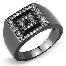 Load image into Gallery viewer, Anillo Color Negro Para Hombres y Ninos de Acero Inoxidable Dos Cuadros - Jewelry Store by Erik Rayo
