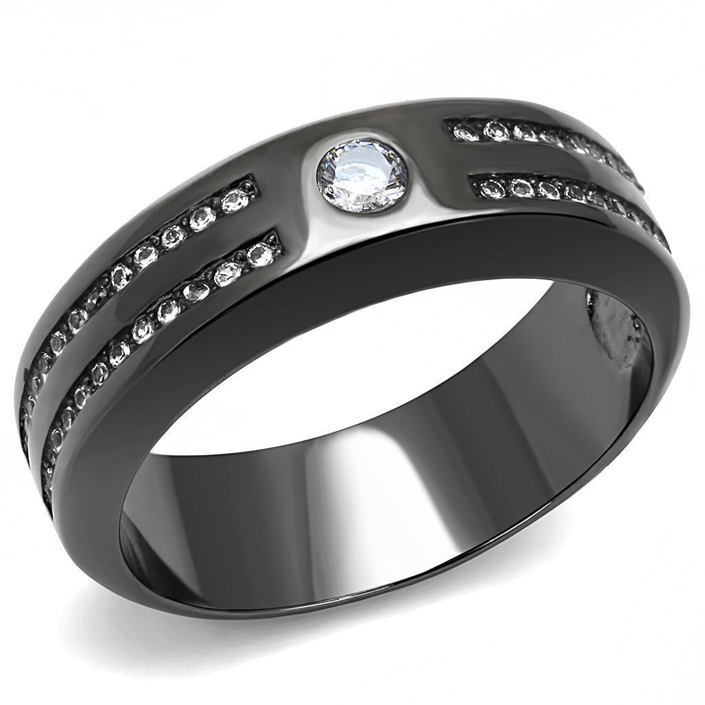 Anillo Color Negro Para Hombres de Acero Inoxidable Dos Hileras - Jewelry Store by Erik Rayo