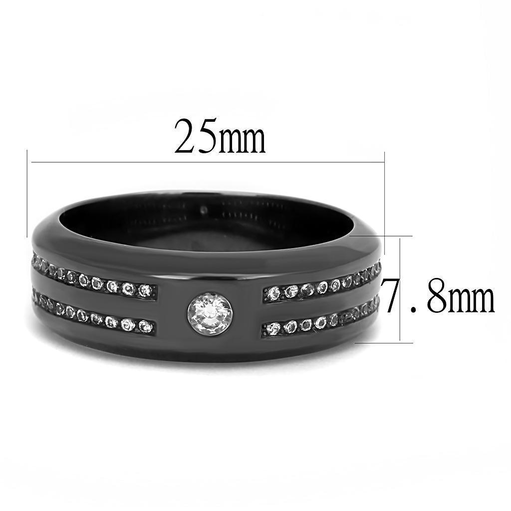 Anillo Color Negro Para Hombres de Acero Inoxidable Dos Hileras - Jewelry Store by Erik Rayo