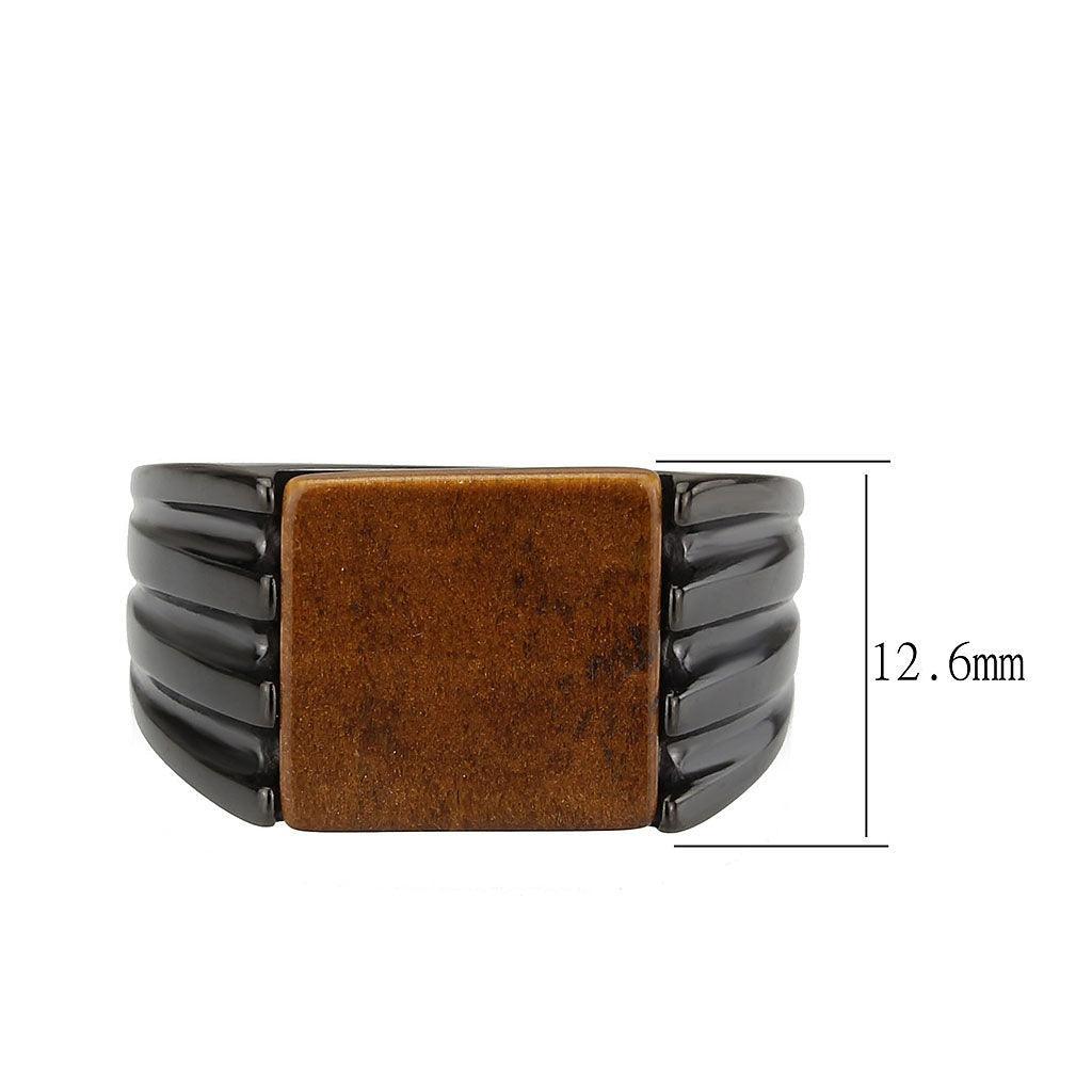 Anillo Color Negro Para Hombres de Acero Inoxidable en Topaz Cafe Arena - Jewelry Store by Erik Rayo
