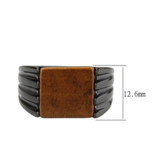 Load image into Gallery viewer, Anillo Color Negro Para Hombres de Acero Inoxidable en Topaz Cafe Arena - Jewelry Store by Erik Rayo
