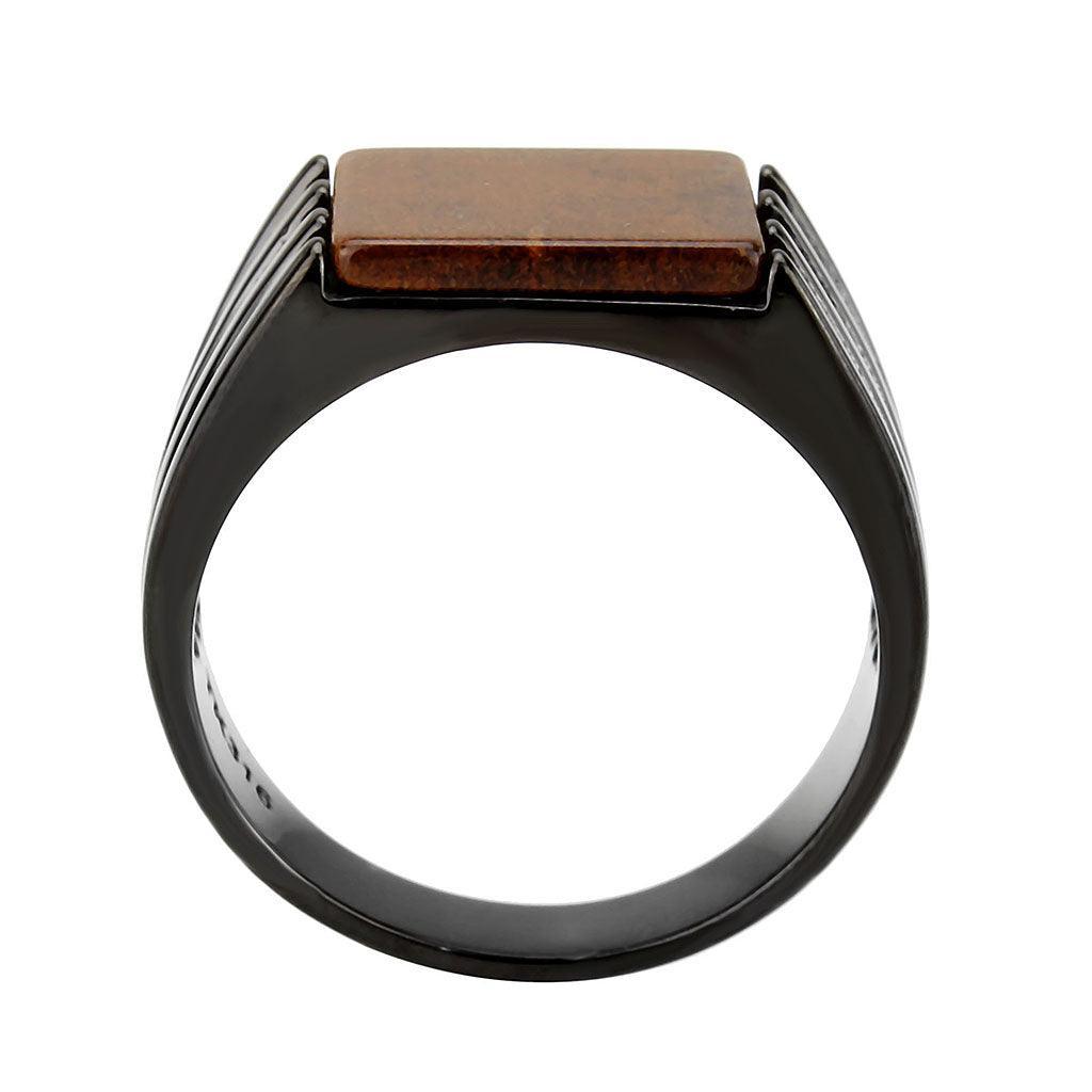 Anillo Color Negro Para Hombres de Acero Inoxidable en Topaz Cafe Arena - Jewelry Store by Erik Rayo