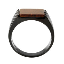 Load image into Gallery viewer, Anillo Color Negro Para Hombres de Acero Inoxidable en Topaz Cafe Arena - Jewelry Store by Erik Rayo
