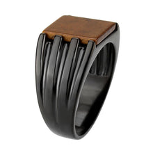 Load image into Gallery viewer, Anillo Color Negro Para Hombres de Acero Inoxidable en Topaz Cafe Arena - Jewelry Store by Erik Rayo
