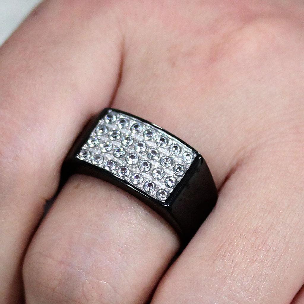Anillo Color Negro Para Hombres de Acero Inoxidable Illuminante - Jewelry Store by Erik Rayo