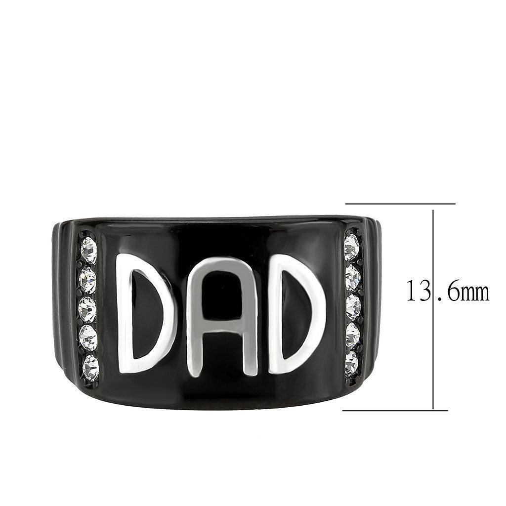 Anillo Color Negro Para Hombres de Acero Inoxidable Letras Dad - Jewelry Store by Erik Rayo
