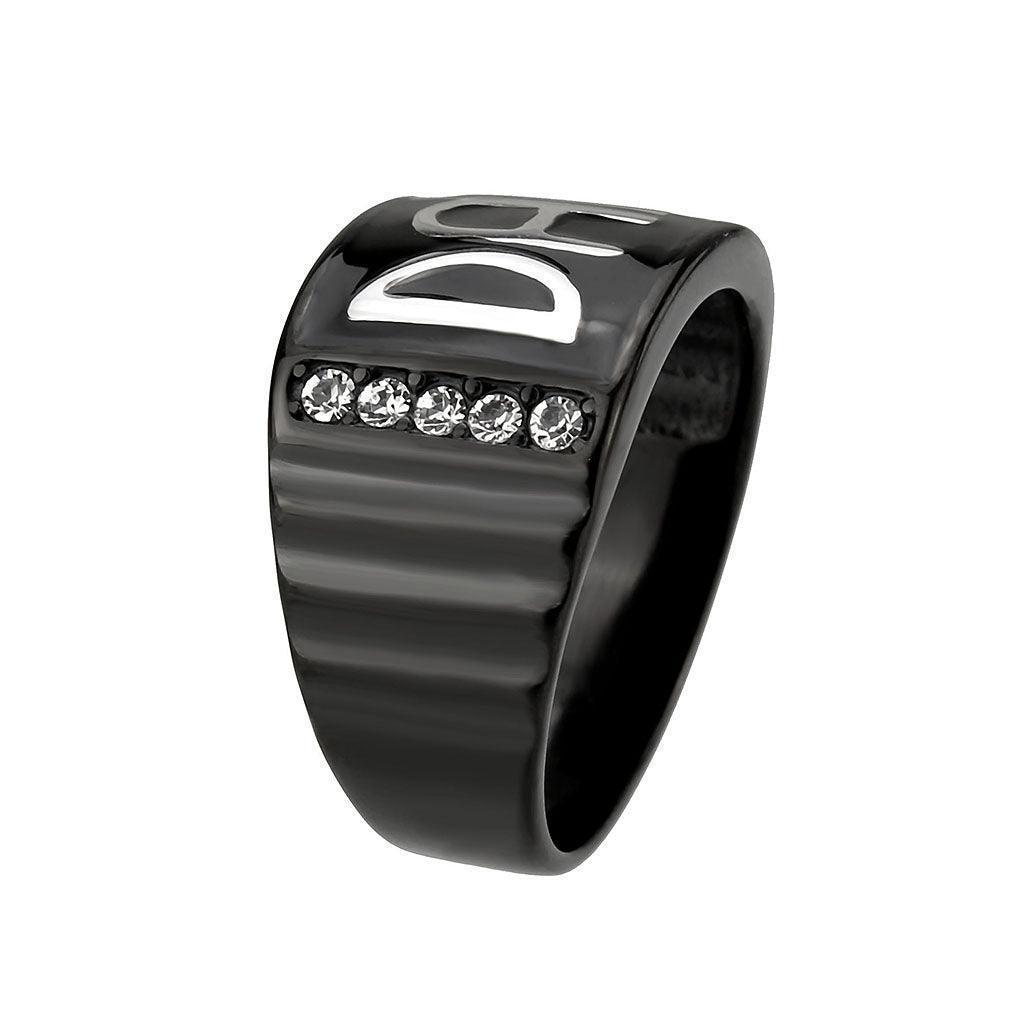 Anillo Color Negro Para Hombres de Acero Inoxidable Letras Dad - Jewelry Store by Erik Rayo