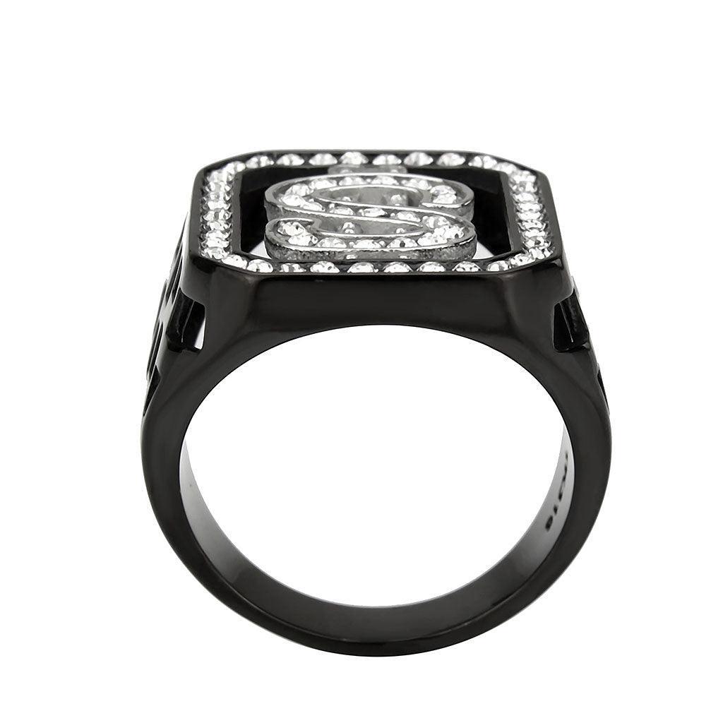 Anillo Color Negro Para Hombres de Acero Inoxidable Simbolo de Dinero - Jewelry Store by Erik Rayo