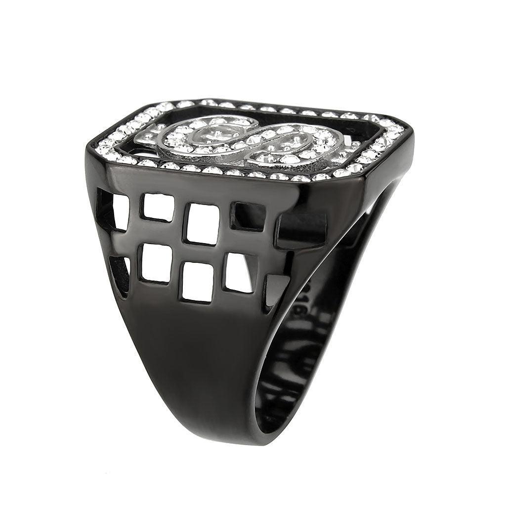 Anillo Color Negro Para Hombres de Acero Inoxidable Simbolo de Dinero - Jewelry Store by Erik Rayo