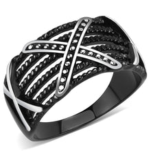 Load image into Gallery viewer, Anillo Color Negro Para Hombres y Ninos de Acero Inoxidable Soga y Equis - Jewelry Store by Erik Rayo
