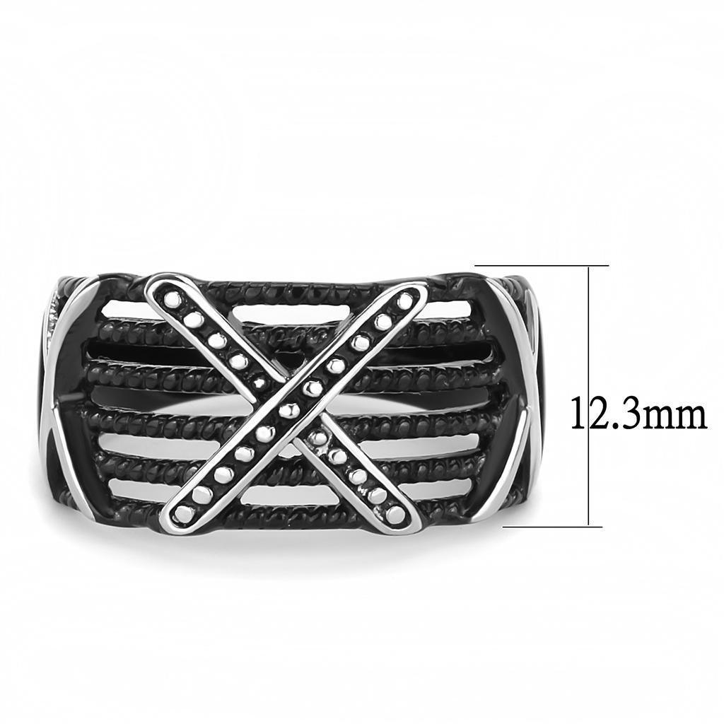 Anillo Color Negro Para Hombres de Acero Inoxidable Soga y Equis - Jewelry Store by Erik Rayo