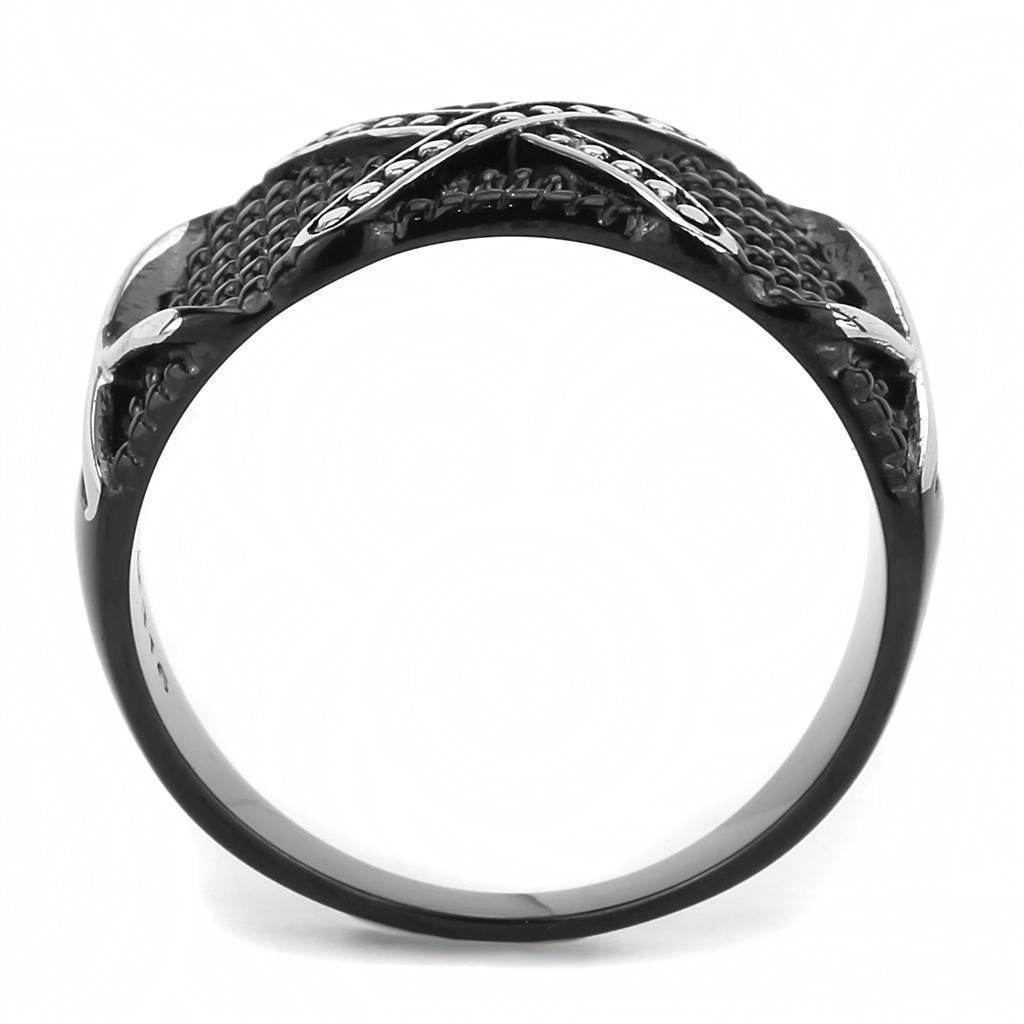 Anillo Color Negro Para Hombres de Acero Inoxidable Soga y Equis - Jewelry Store by Erik Rayo
